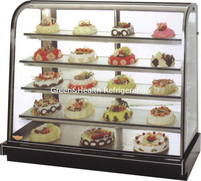 Refrigerador comercial para exhibición de pasteles con sistema de enfriamiento por ventilador con compresor Danfoss y exhibición de 2+1 capas para panaderías