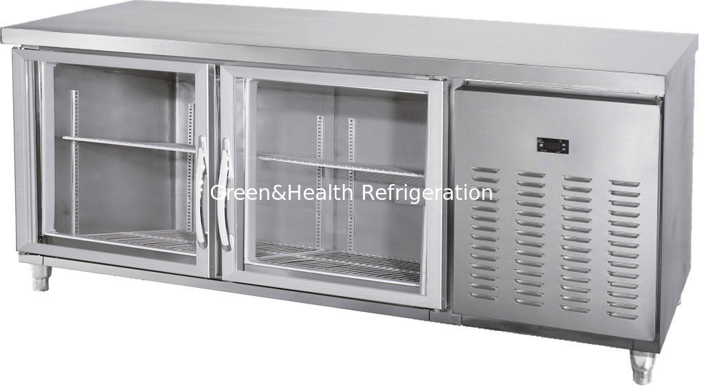 Refrigerador comercial de mesa de trabajo de acero inoxidable con compresor Danfoss y ventilador de refrigeración para panaderías y hoteles