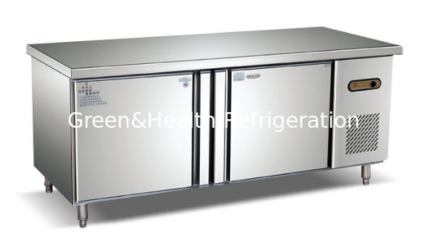 Refrigerador comercial de mesa de trabajo de acero inoxidable con compresor Danfoss y ventilador de refrigeración para panaderías y hoteles