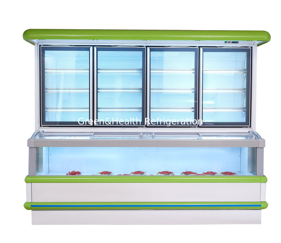 Refrigerador Congelador Combinado Comercial con Descongelación Automática, Compresor Danfoss e Iluminación LED para Exhibición de Verduras en Restaurantes