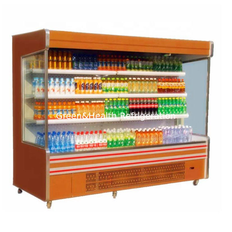 Equipo de refrigeración modificado para requisitos particulares del supermercado del escaparate de la lechería de la leche de la exhibición de la fruta del color