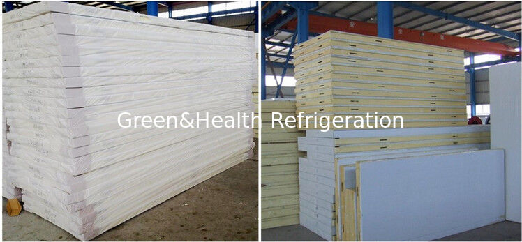 Refrigeración por aire 2-8 grados Panel de PU Estabilidad Chiller de cuarto frío de acero para almacenamiento de alimentos