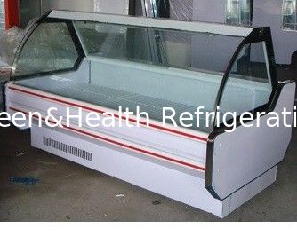 La tienda de delicatessen de encargo exhibe el refrigerador, ruedas seca el refrigerador 2.5meter del calor para conveniente
