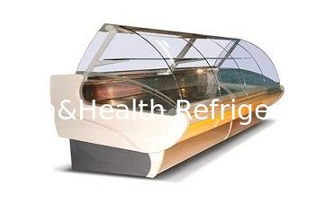 La tienda de delicatessen de encargo exhibe el refrigerador, ruedas seca el refrigerador 2.5meter del calor para conveniente
