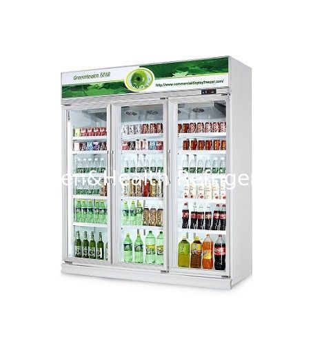 Refrigerador de refrescos comercial GreenHealth LG-1000W de 3 puertas, unidad de montaje superior, 0–10 °C
