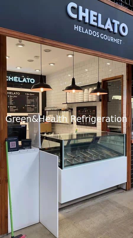Frigorífico comercial de refrigeración de helados con paneles de acero inoxidable y controlador digital