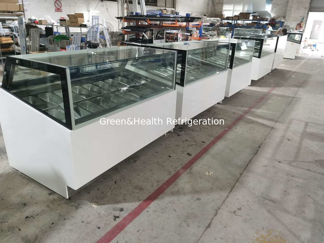 Frigorífico comercial de refrigeración de helados con paneles de acero inoxidable y controlador digital