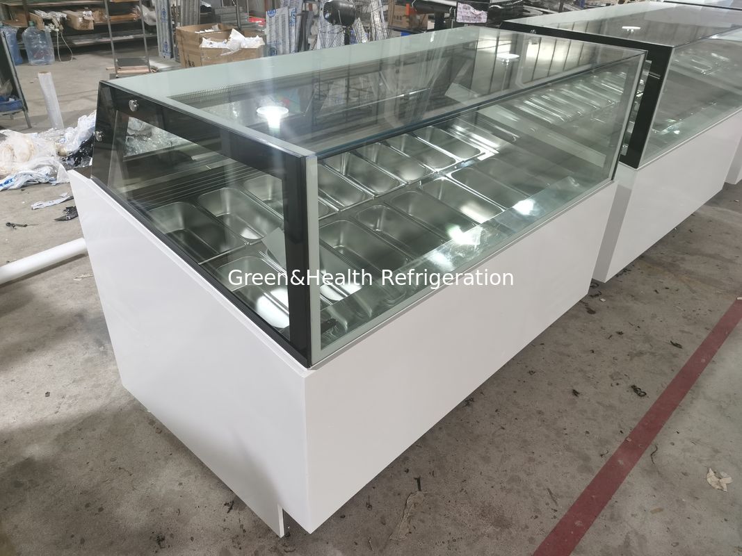 Frigorífico comercial de refrigeración de helados con paneles de acero inoxidable y controlador digital