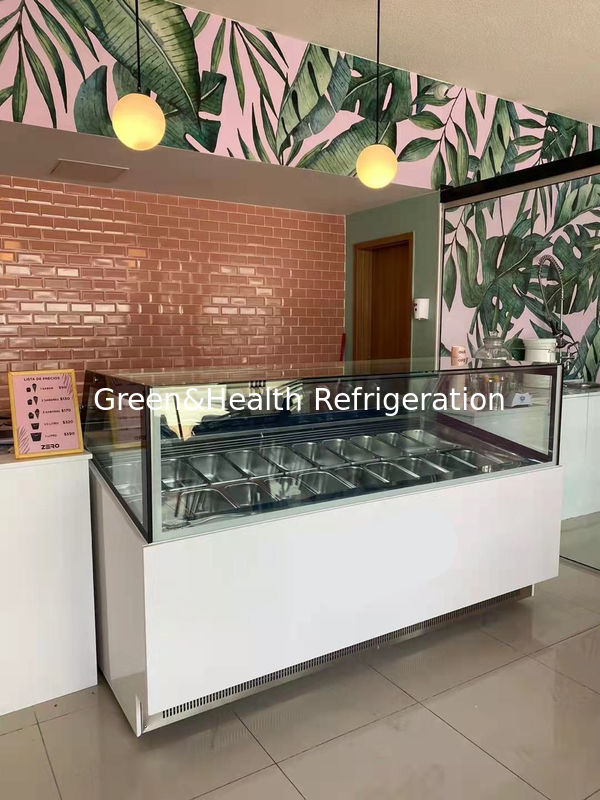 Frigorífico comercial de refrigeración de helados con paneles de acero inoxidable y controlador digital