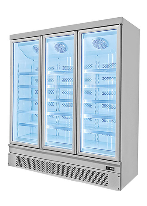 Escaparate vertical ahorro de energía del congelador de la exhibición de la comida del supermercado para el hotel de la alameda