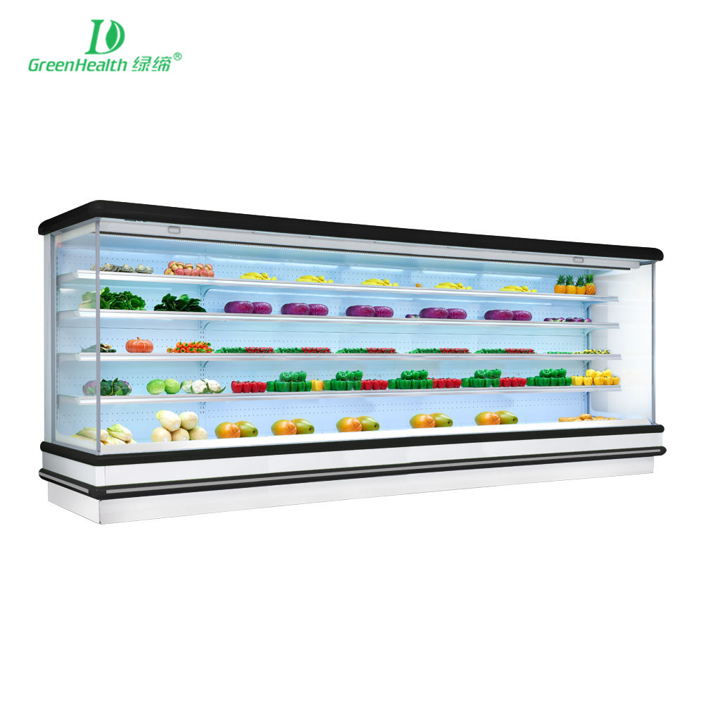 4 capas del refrigerador abierto de Multideck con el vidrio de Temperd o los estantes de acero pintados