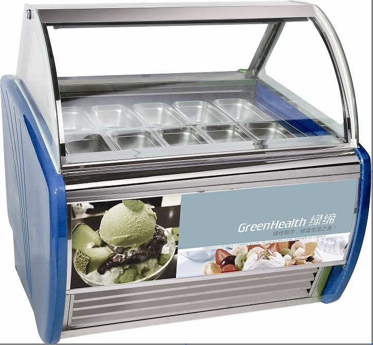 Congelador portátil de la exhibición del helado con el sistema de enfriamiento bajo parte inferior