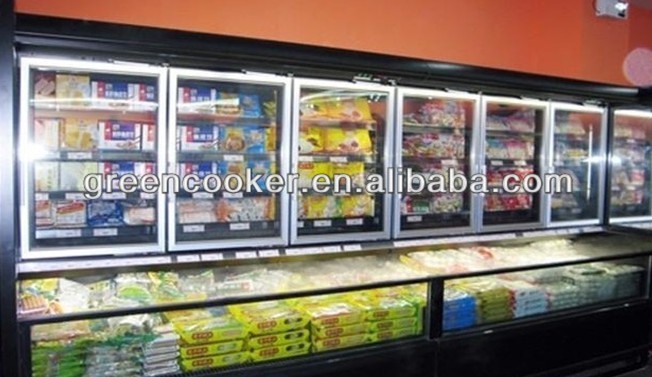 El anuncio publicitario combinó las puertas 1600w del congelador seis de Frige para el supermercado
