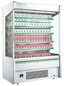 Refrigerador de cristal de la puerta de la tienda vertical para el compresor de Danfoss de la exhibición de la leche