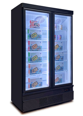 Color negro 1 refrigerador de cristal del supermercado del congelador de la puerta 2 3 para la conservación de alimentos