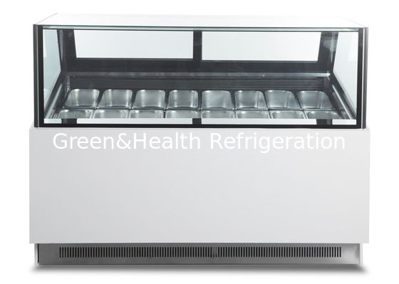 Vidrio cuadrado sabores del escaparate 16 de la exhibición del helado de -22 grados para Gelato