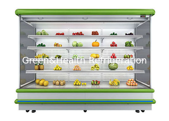 Refrigerador abierto de acero inoxidable de Multideck 4 capas 3000m m con la cortina de aire