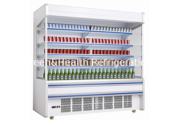 Fan que refresca Multideck Front Chiller For Shop Plug abierto en tipo con el refrigerante R404