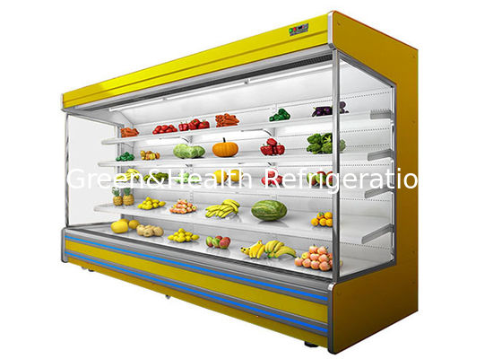 Refrigerador abierto vegetal de Multideck de la tienda de poco ruido con la rueda móvil fácil de la puerta de cristal