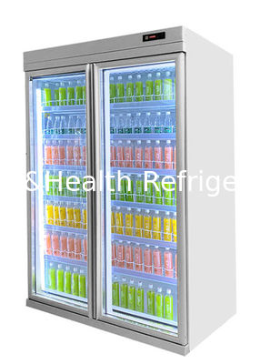 Refrigerador vertical del nuevo del estilo de enfriamiento del sistema R22 escaparate comercial remoto de la bebida