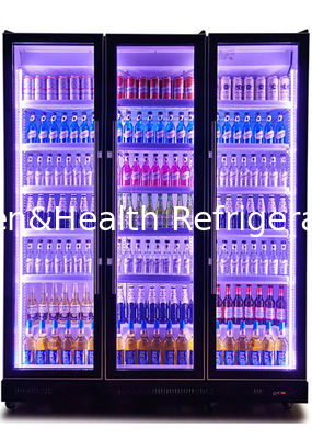 Refrigeradores de cristal negros verticales de la exhibición de la cerveza de la puerta con el sistema de enfriamiento de la fan