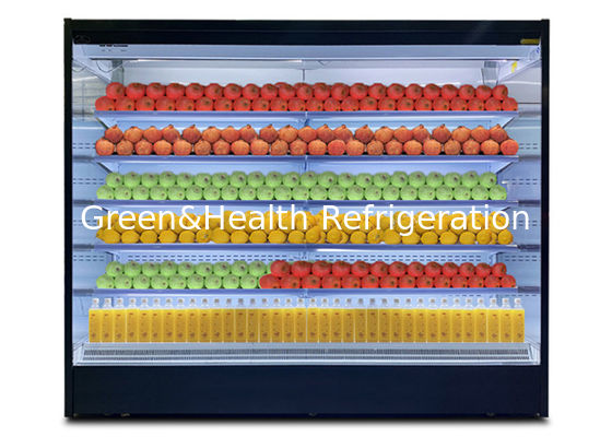 Sistema dual del canal del aire del refrigerador abierto vertical comercial de la exhibición de 2,5 metros