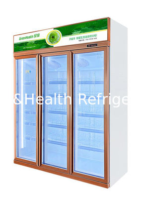 Estantes ajustables de la bebida del refrigerador de la puerta del refrigerador de cristal vertical comercial de lujo de la exhibición