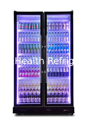 Refrigerador comercial con exhibición de bebidas y puerta de vidrio de gran capacidad, 800 L/1200 L, con puertas de vidrio templado antivaho de triple capa y sistema inteligente de refrigeración por aire