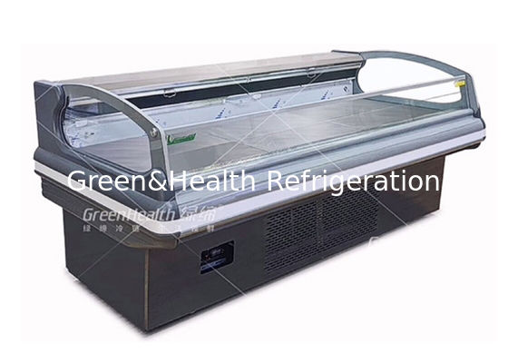 Congelador comercial de la comida congelada del refrigerador abierto de la exhibición de la carne fresca