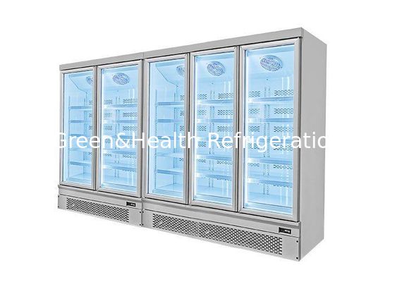 Refrigeración por aire congelada del congelador de la exhibición del producto de 5 estantes ajustables con la puerta de cristal