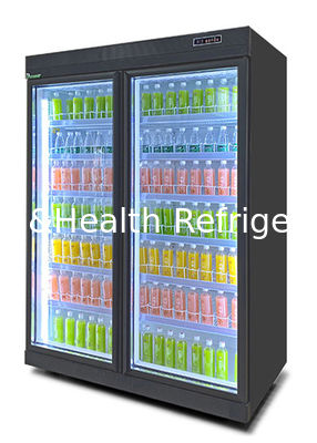 Refrigerador de bebidas de cristal lleno de puertas batientes con servicio personalizado