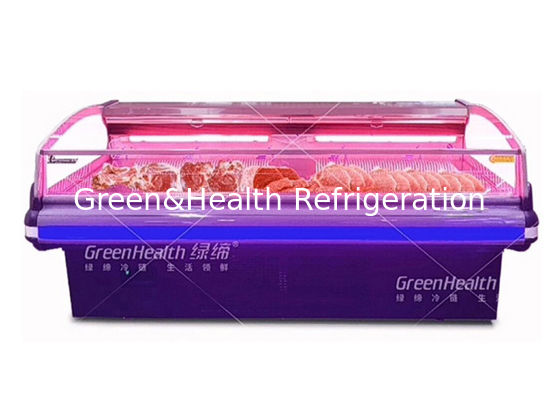 Congelador abierto de enfriamiento de la exhibición de la carne del hipermercado de la fan para el carnicero Shop