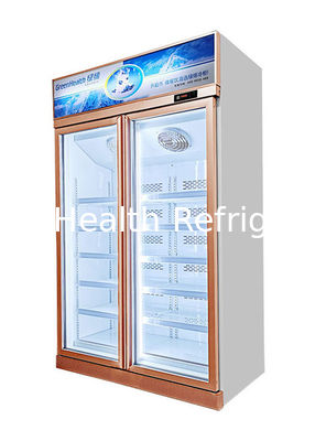 Congelador comercial con puerta de vidrio visible con 5 estantes ajustables