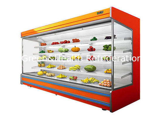 Refrigerador abierto del aire de la exhibición de la exhibición R22 del congelador del soporte multi comercial del estante para las legumbres de frutas