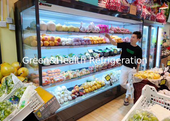 refrigerador abierto de la exhibición de la leche de las bebidas de Multideck del congelador comercial de poco ruido de la exhibición 3600W para la tienda