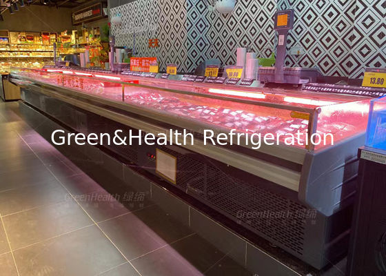 La tienda de delicatessen fresca de la carne de vaca de la sola temperatura exhibe el congelador para la tienda de carne