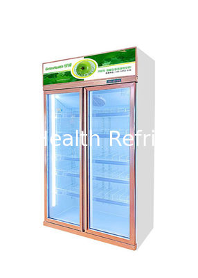 Refrigerador de cristal doble modificado para requisitos particulares 1008L de la exhibición de la puerta del refrigerador comercial de la bebida
