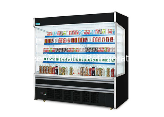 Refrigerador abierto comercial de pisos múltiples con estanterías ajustables de enfriamiento dinámico e iluminación LED para supermercados