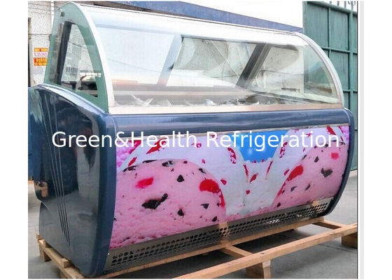 Cacerolas comerciales Frost del congelador 12 de la exhibición del helado de Gelato libre