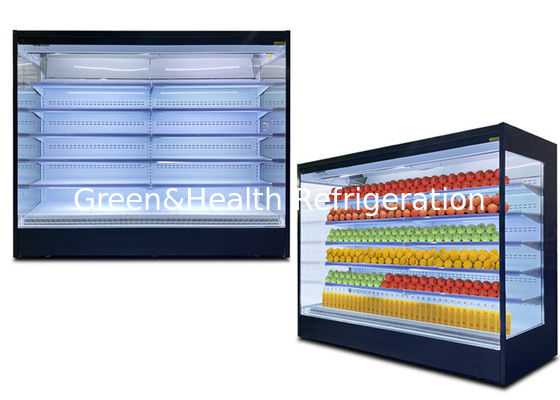 El refrigerador abierto de Multideck de la aleta de aluminio eficiente del tubo de cobre automático descongela