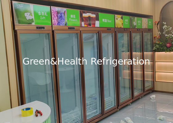 Refrigerador vertical 452L de la bebida del refrigerador de la exhibición de la puerta de cristal del supermercado