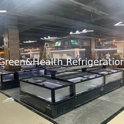 Congelador comercial interior de aluminio Frost de la isla libre con -18~-22 el refrigerante del grado R290