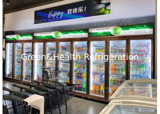 1000L Refrigerador de barras de respaldo con pantalla vertical Refrigerador Estante ajustable para cerveza y bebida fría