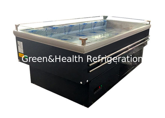 Refrigerador estático Supermercado Isla Congelador Comercial Vidrio Abierto Vitrina Horizontal de Frutas