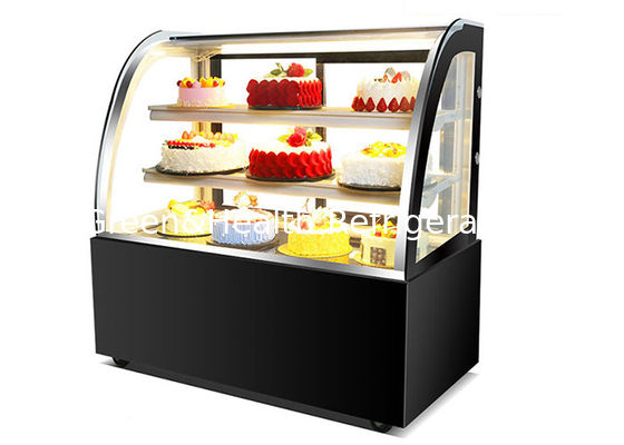 Display de pastel de vidrio curvado Chiller mostrador de panadería comercial