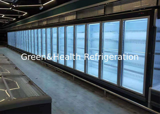 5 estantería de varios pisos chiller abierto vegetales frutas puerta de vidrio escaparate de mercancías