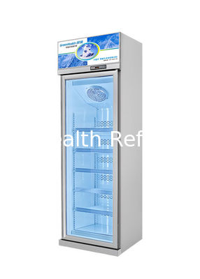 Greenhealth Display Commercial Freezer Vidrio transparente Inversor de plata congelador vertical