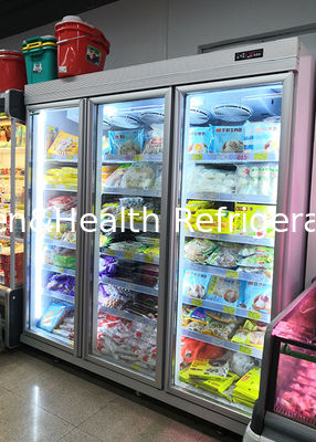 OEM Refrigerador comercial de acero pintado Vitrina de refrigeración de bebidas vertical