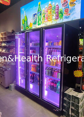 Display de cerveza vertical comercial refrigerador de bebidas de doble puerta