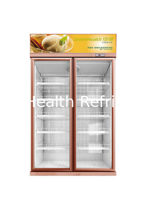 Amarillo 1480L refrigerador comercial de tres puertas inversor frigorífico vertical